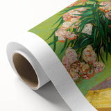 Art deco poster of a starry night scene in vibrant blues and yellows on rolled canvas, ideal for nursery wall art.