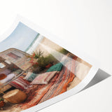 Extra large wall art featuring line art flowers on a rolled print, ideal for large living room decor.