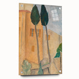 Modern Wall Art - Cypresses and Houses | Contemporary Art Print