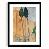 Modern Wall Art - Cypresses and Houses | Contemporary Art Print