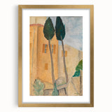 Modern Wall Art - Cypresses and Houses | Contemporary Art Print
