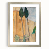 Modern Wall Art - Cypresses and Houses | Contemporary Art Print