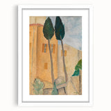 Modern Wall Art - Cypresses and Houses | Contemporary Art Print