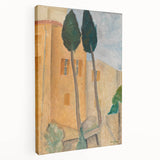 Modern Wall Art - Cypresses and Houses | Contemporary Art Print