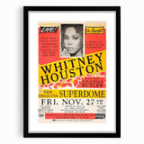 Whitney Houston 1980s Concert Poster - New Orleans Superdome