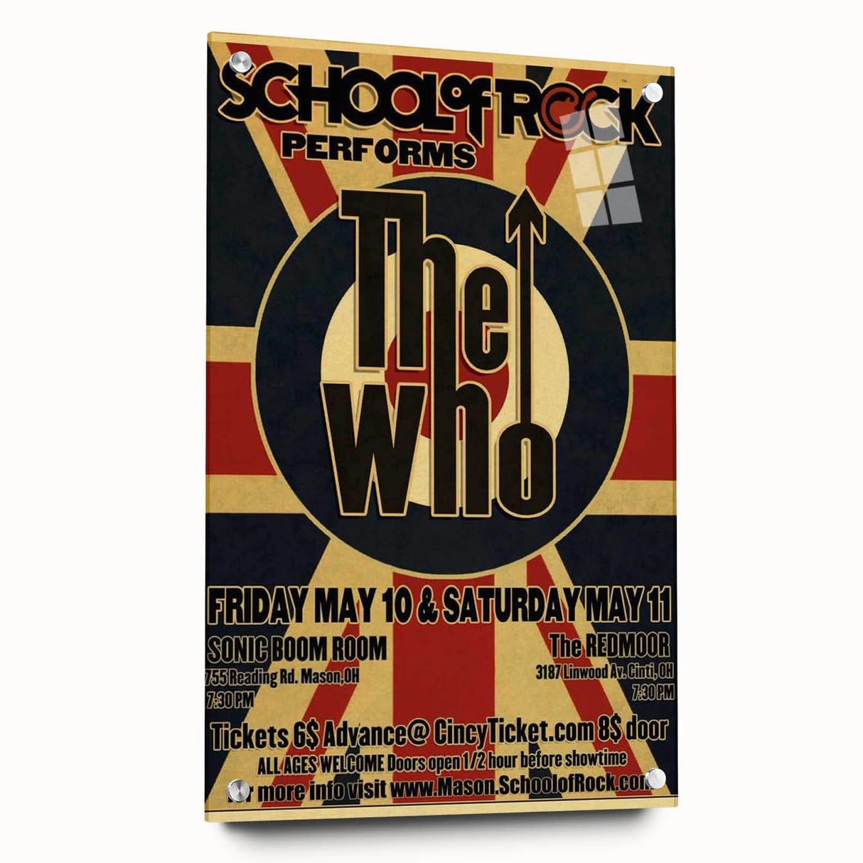 School of Rock Performs The Who Poster - Sonic Boom & The Redmoor