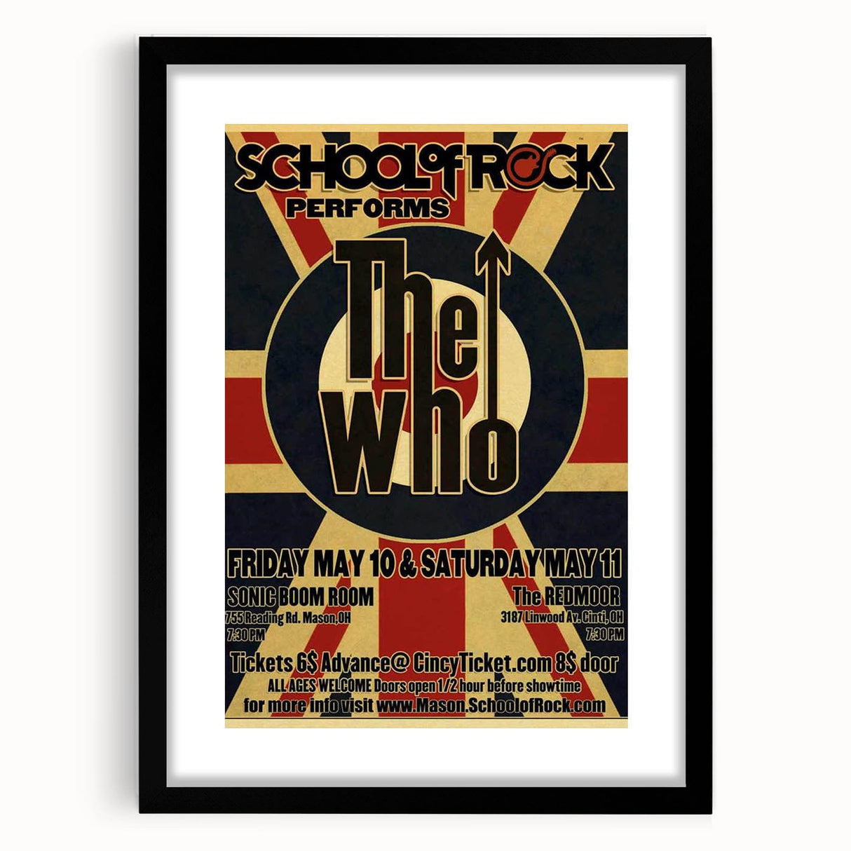 School of Rock Performs The Who Poster - Sonic Boom & The Redmoor