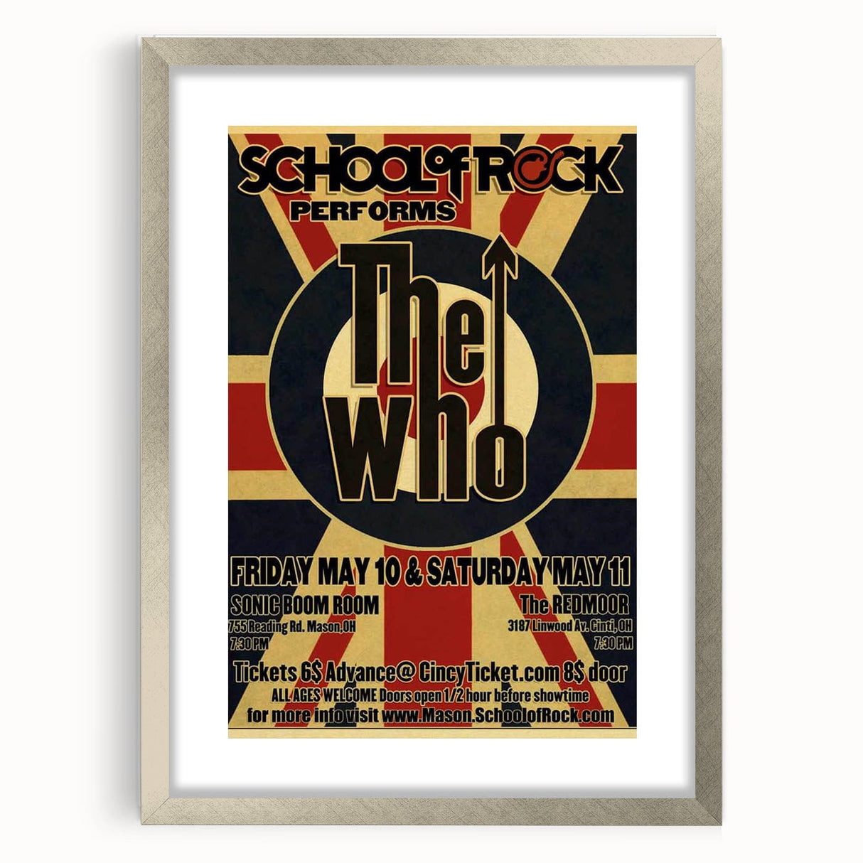 School of Rock Performs The Who Poster - Sonic Boom & The Redmoor