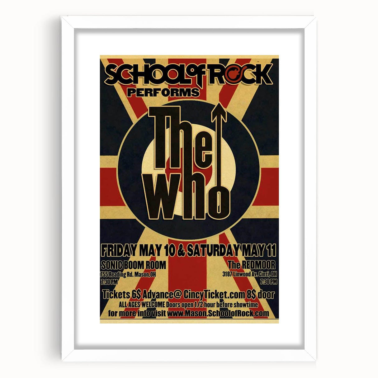 School of Rock Performs The Who Poster - Sonic Boom & The Redmoor