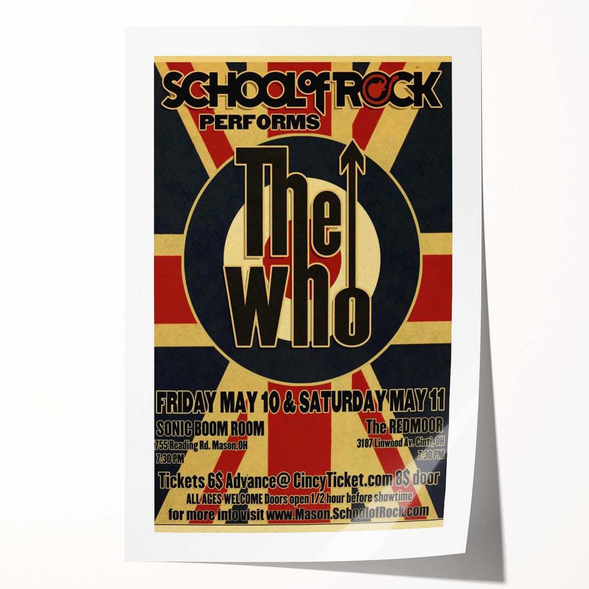 School of Rock Performs The Who Poster - Sonic Boom & The Redmoor