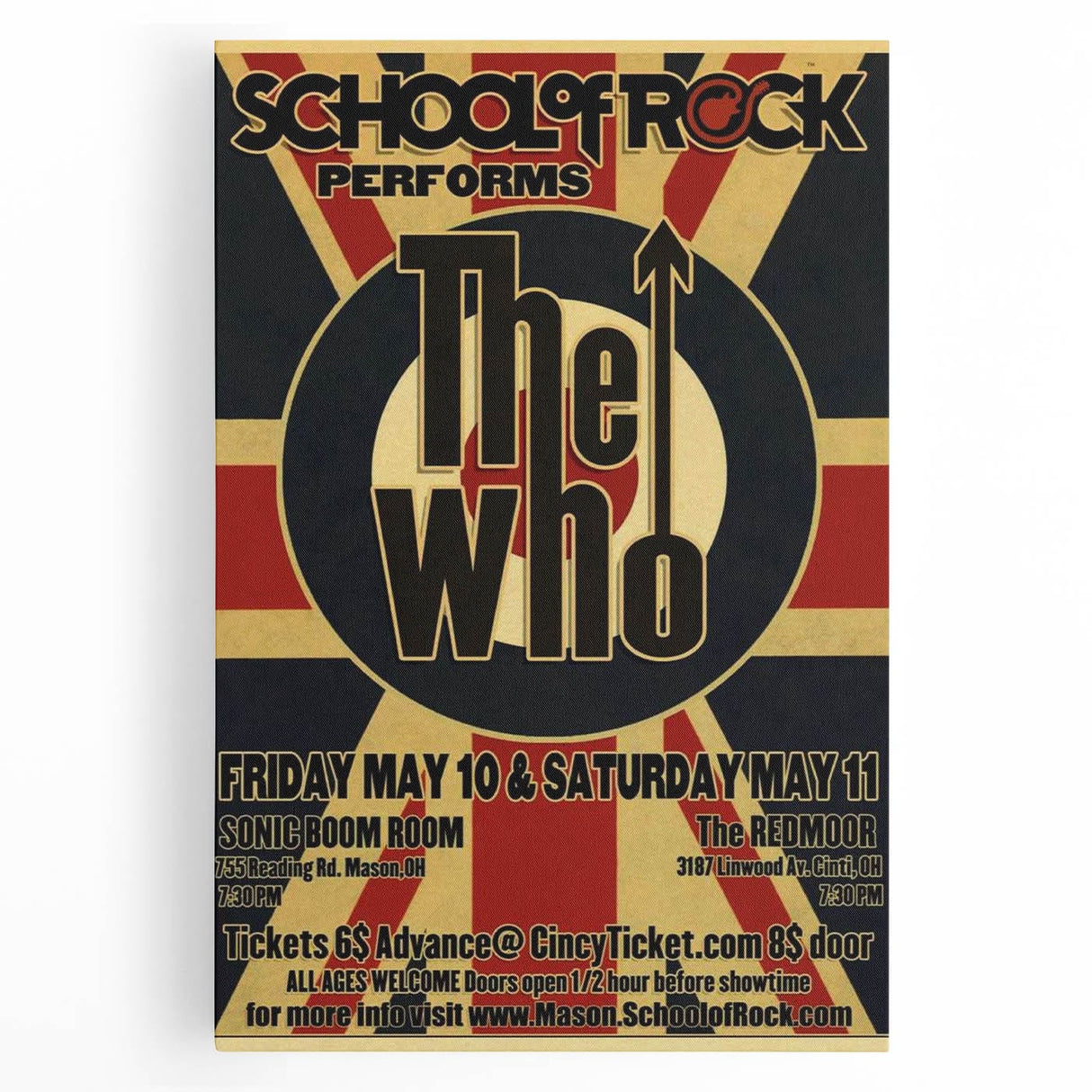 School of Rock Performs The Who Poster - Sonic Boom & The Redmoor