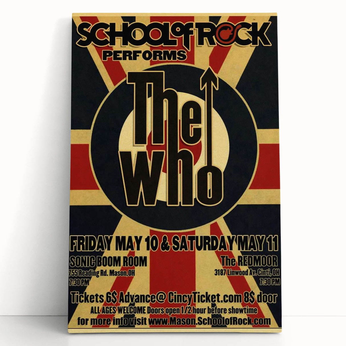 School of Rock Performs The Who Poster - Sonic Boom & The Redmoor