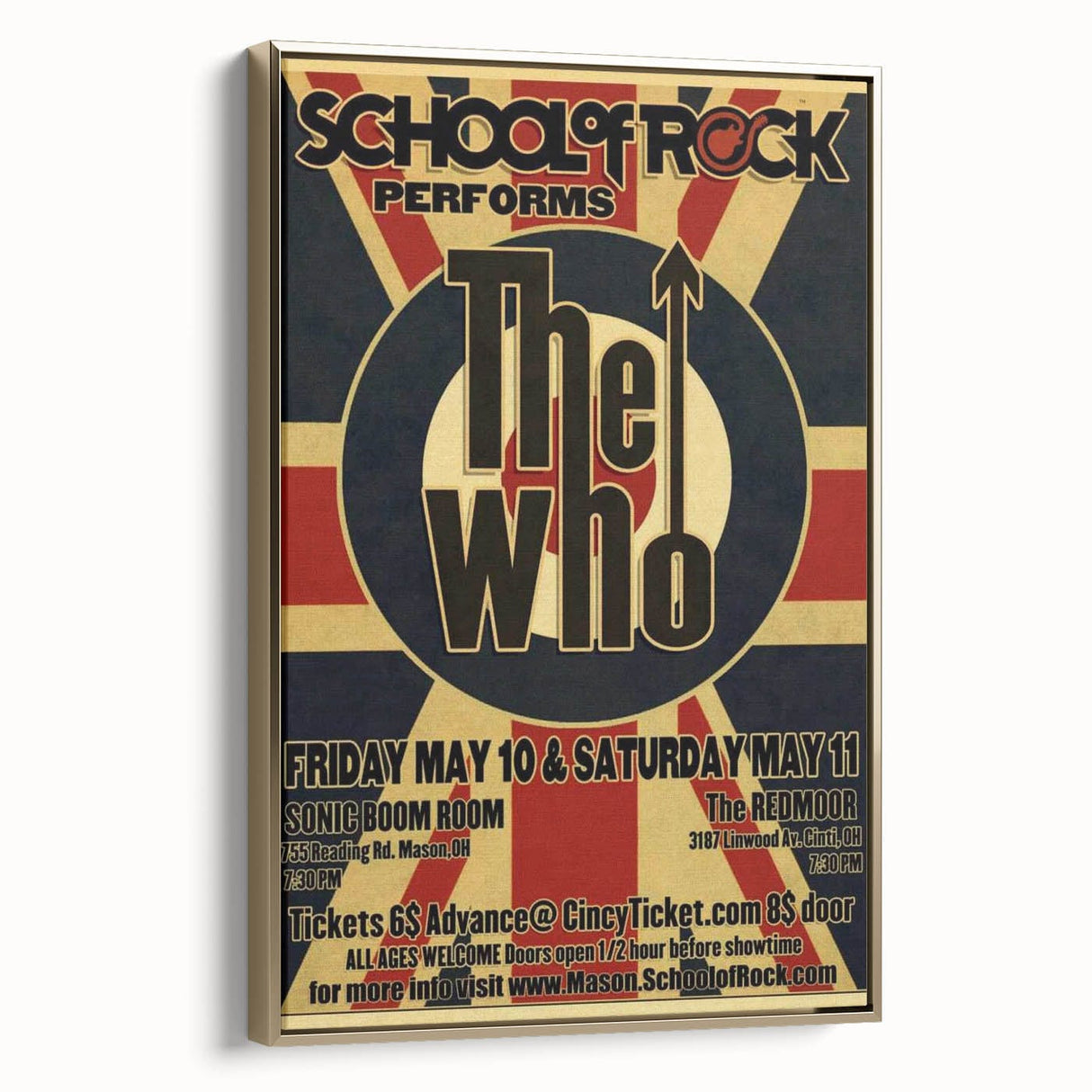 School of Rock Performs The Who Poster - Sonic Boom & The Redmoor
