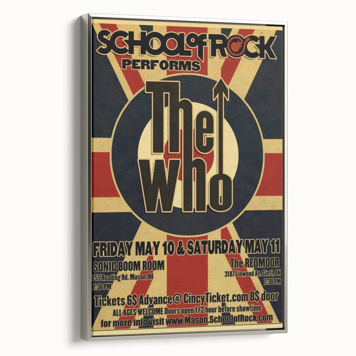 School of Rock Performs The Who Poster - Sonic Boom & The Redmoor