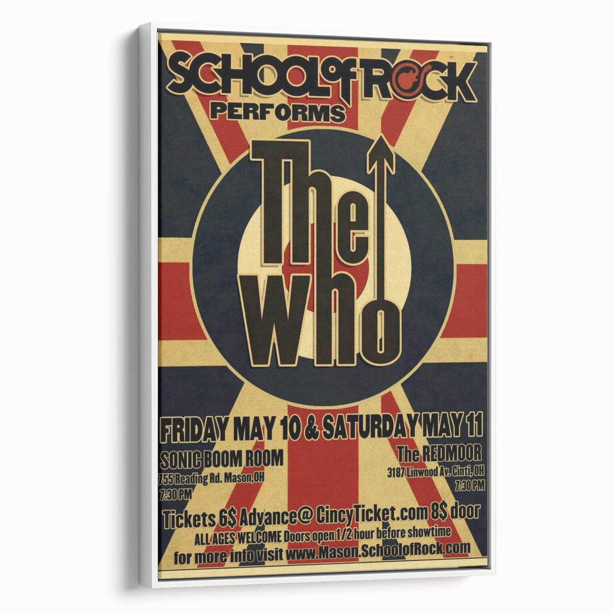 School of Rock Performs The Who Poster - Sonic Boom & The Redmoor