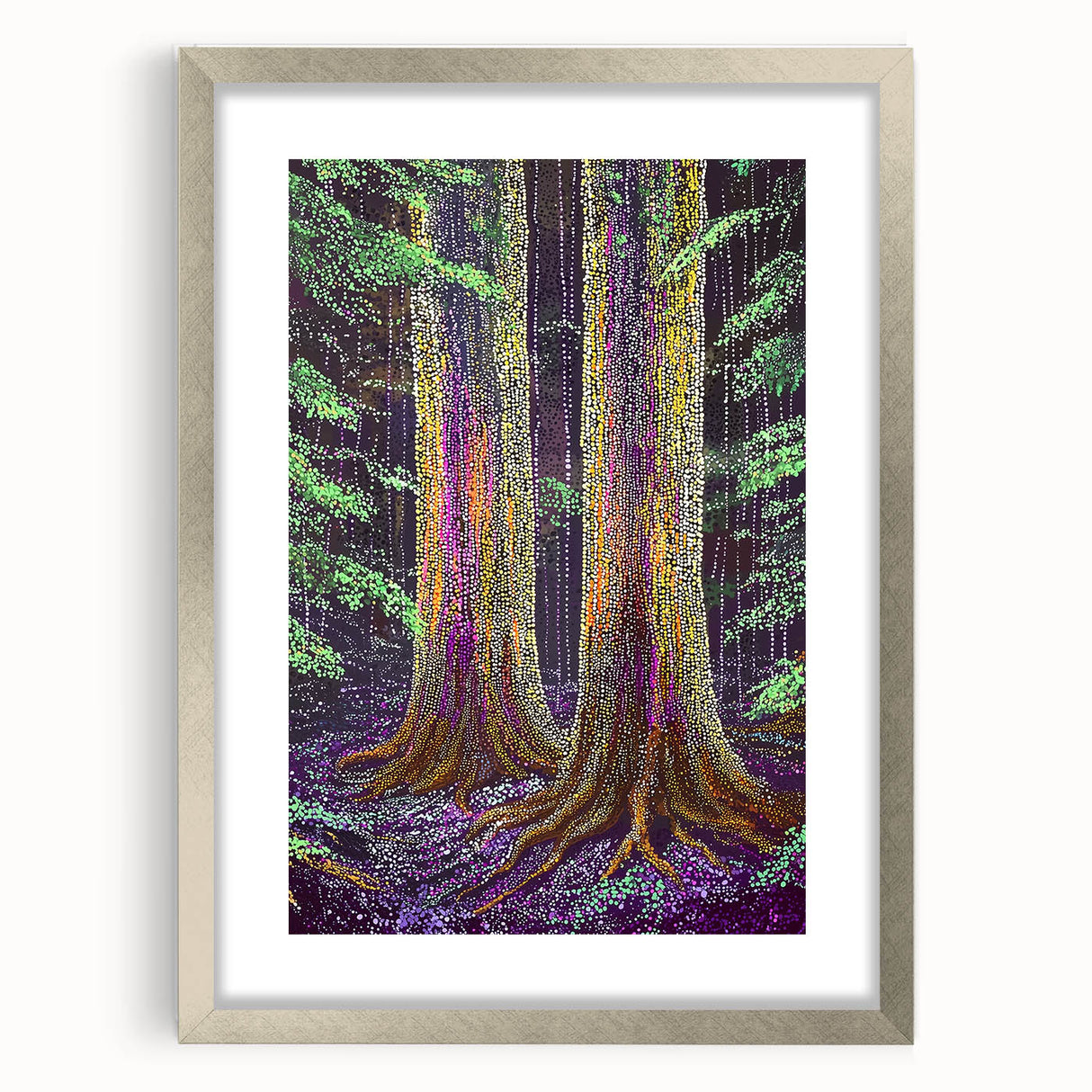 Ethereal Forest Glow – Abstract Tree Canvas & Framed Art
