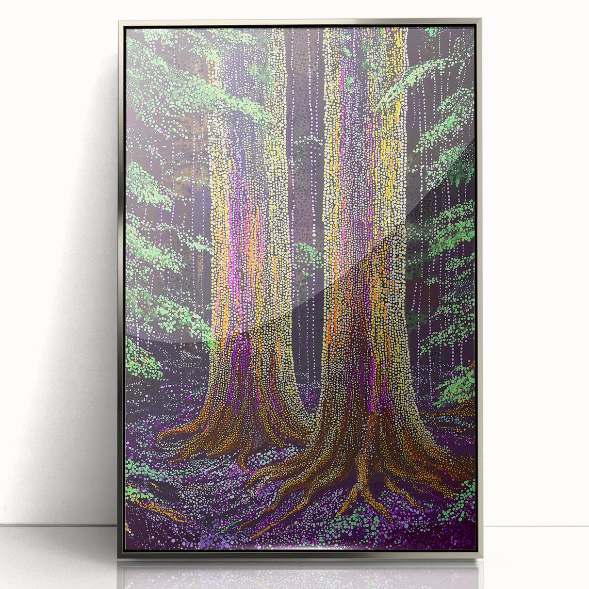 Ethereal Forest Glow – Abstract Tree Canvas & Framed Art