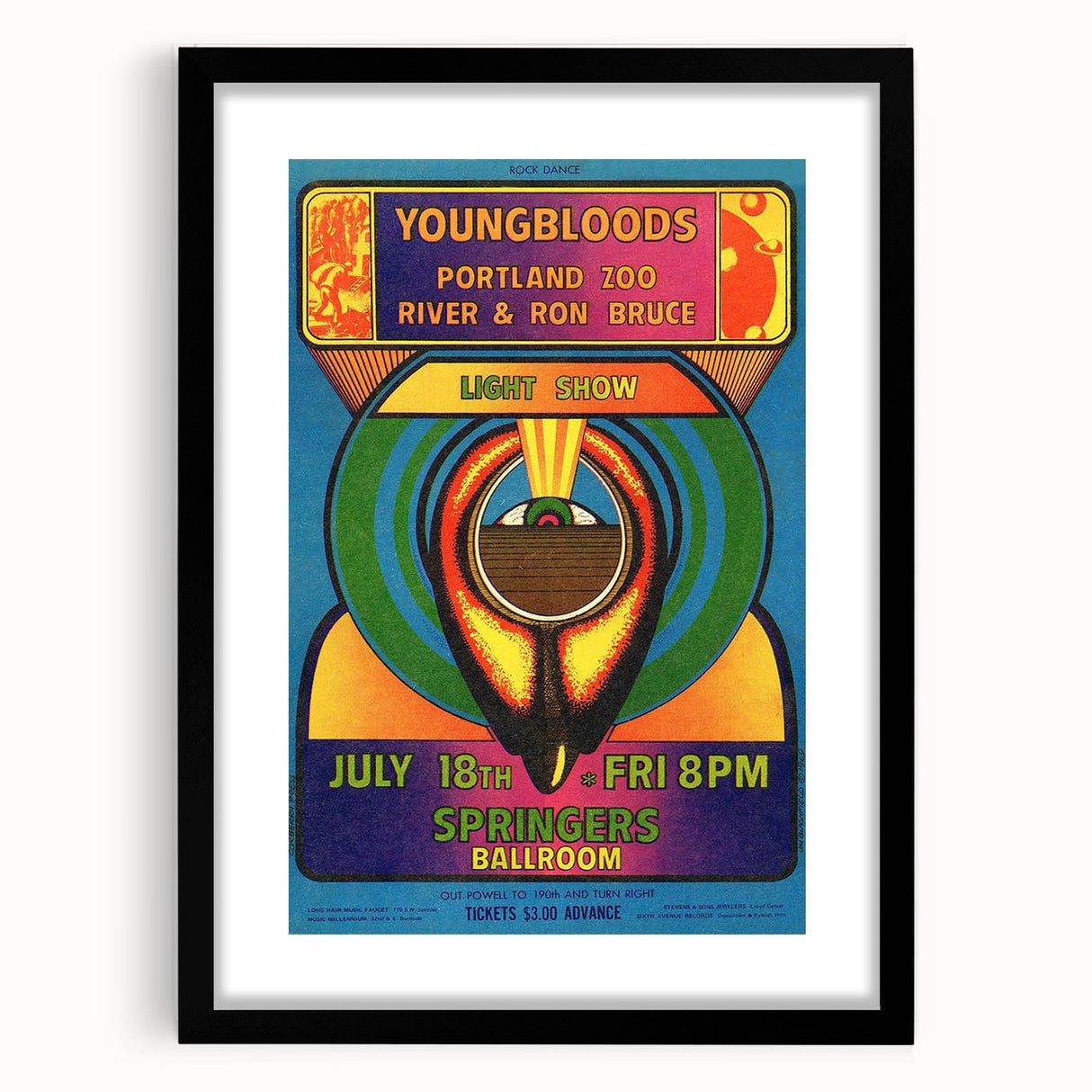 The Youngbloods 1960s Concert Poster - Springer's Ballroom