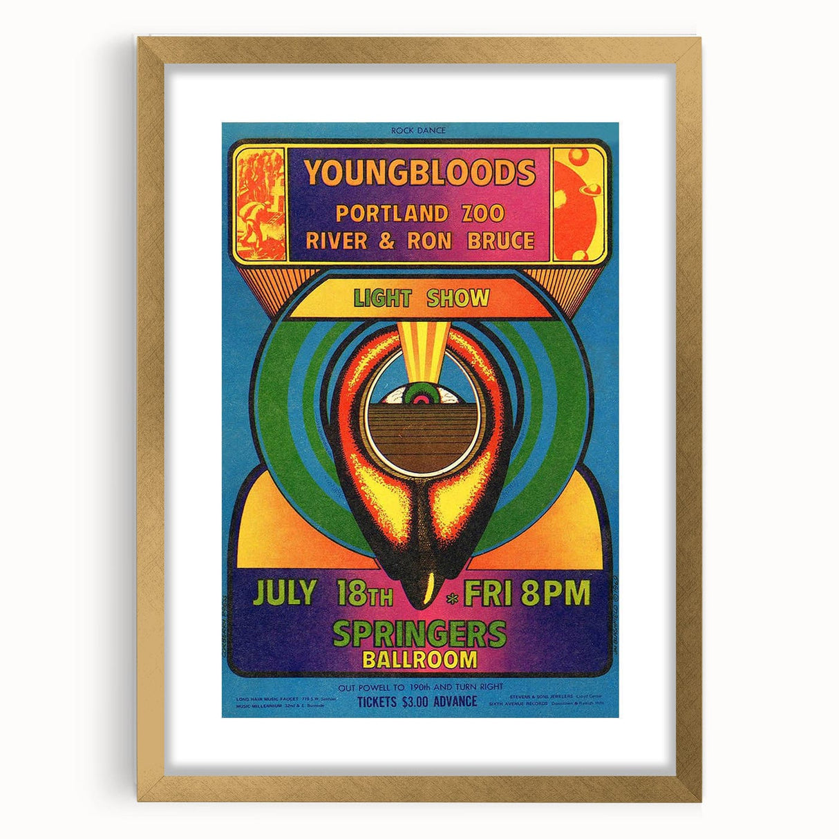 The Youngbloods 1960s Concert Poster - Springer's Ballroom