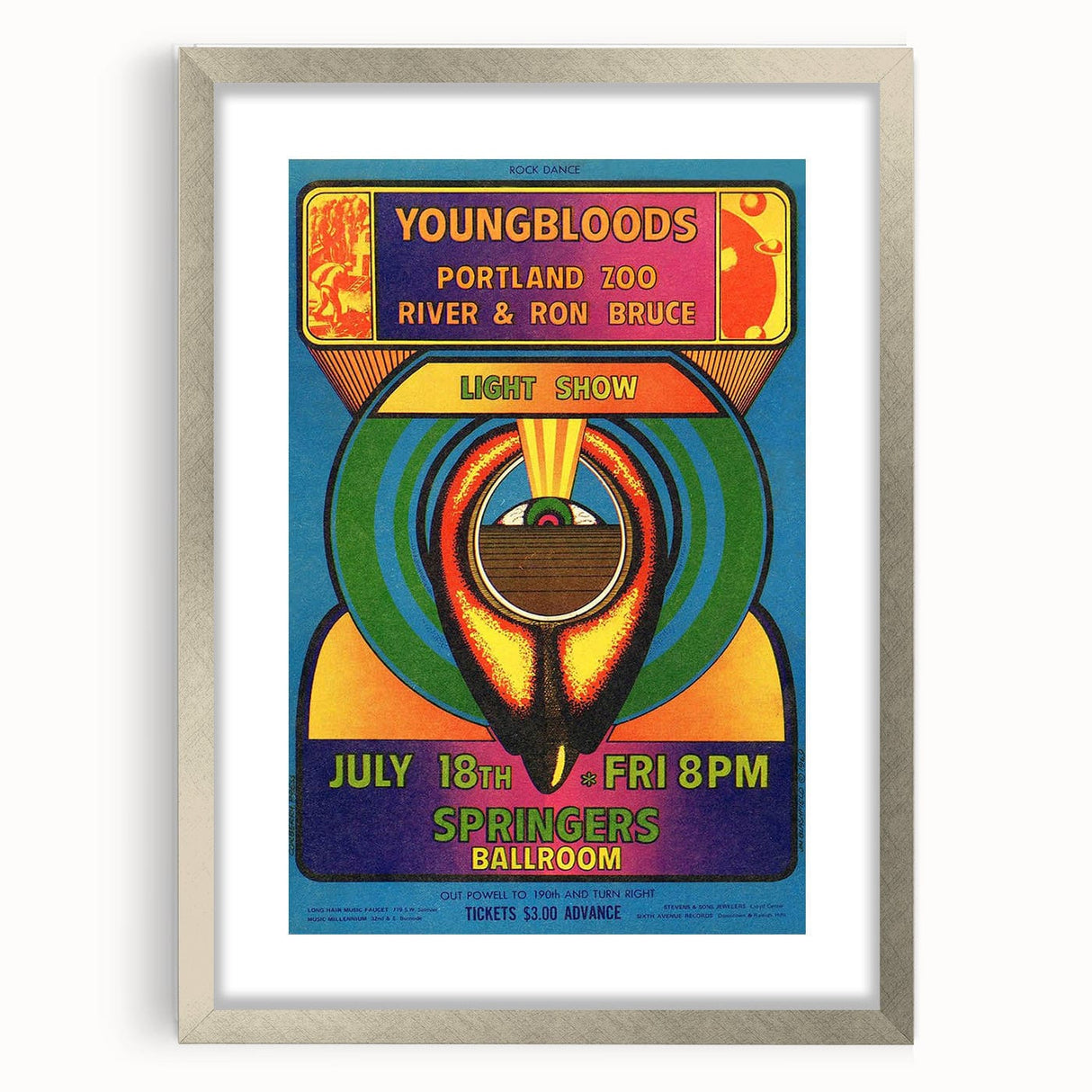 The Youngbloods 1960s Concert Poster - Springer's Ballroom