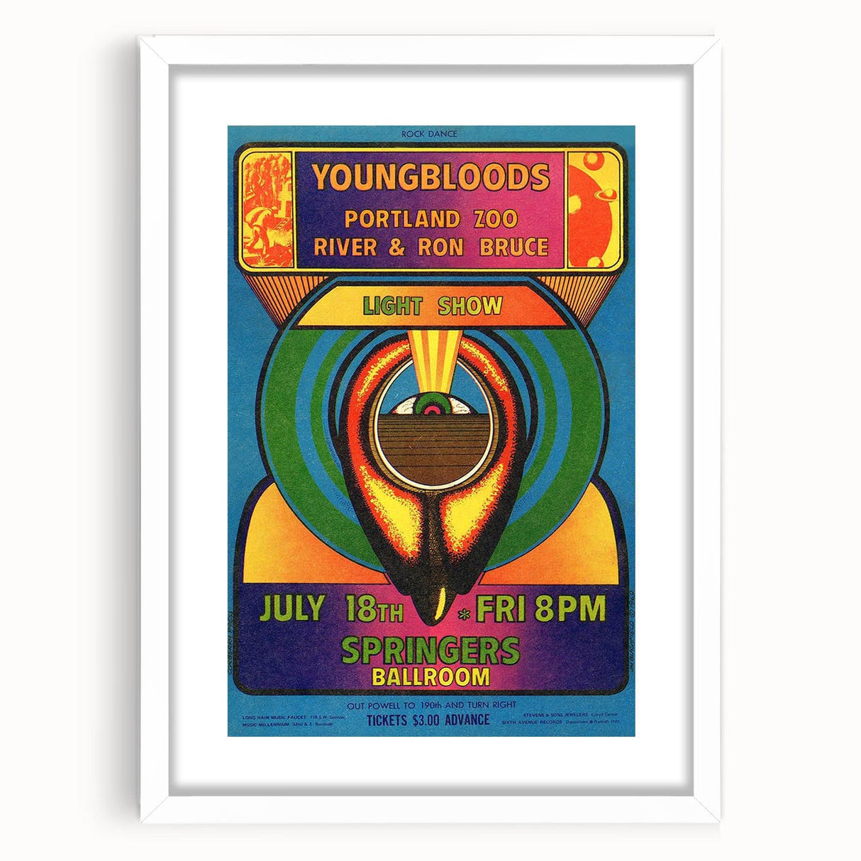 The Youngbloods 1960s Concert Poster - Springer's Ballroom