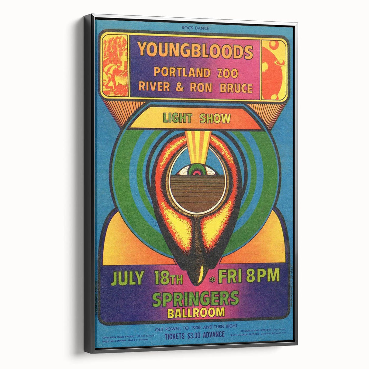 The Youngbloods 1960s Concert Poster - Springer's Ballroom