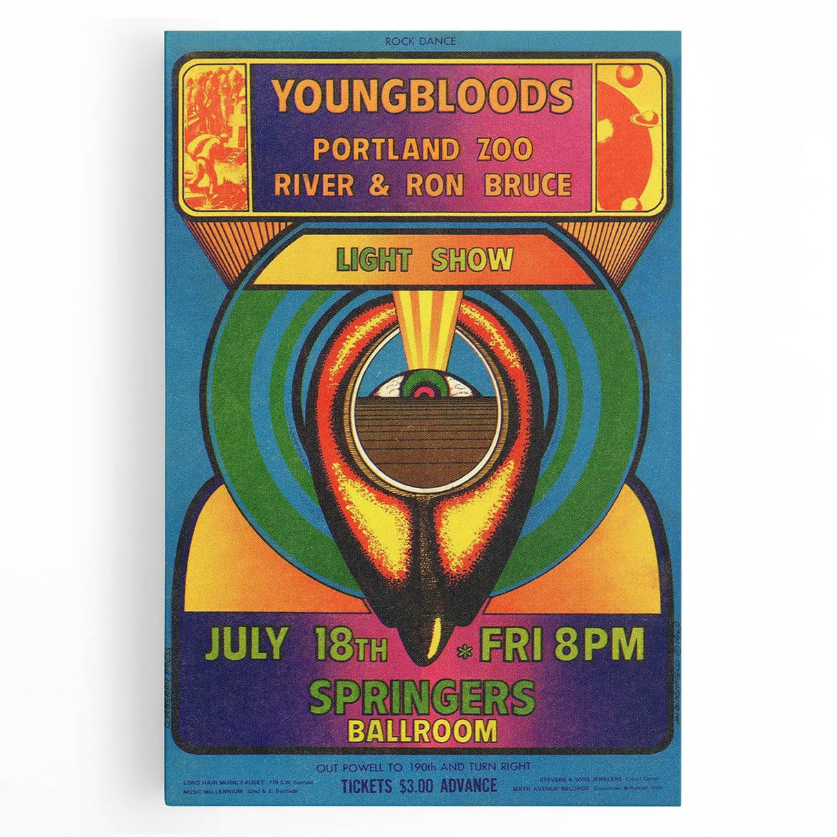 The Youngbloods 1960s Concert Poster - Springer's Ballroom