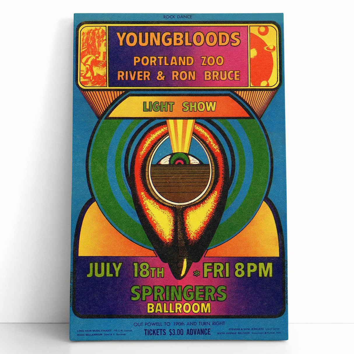 The Youngbloods 1960s Concert Poster - Springer's Ballroom