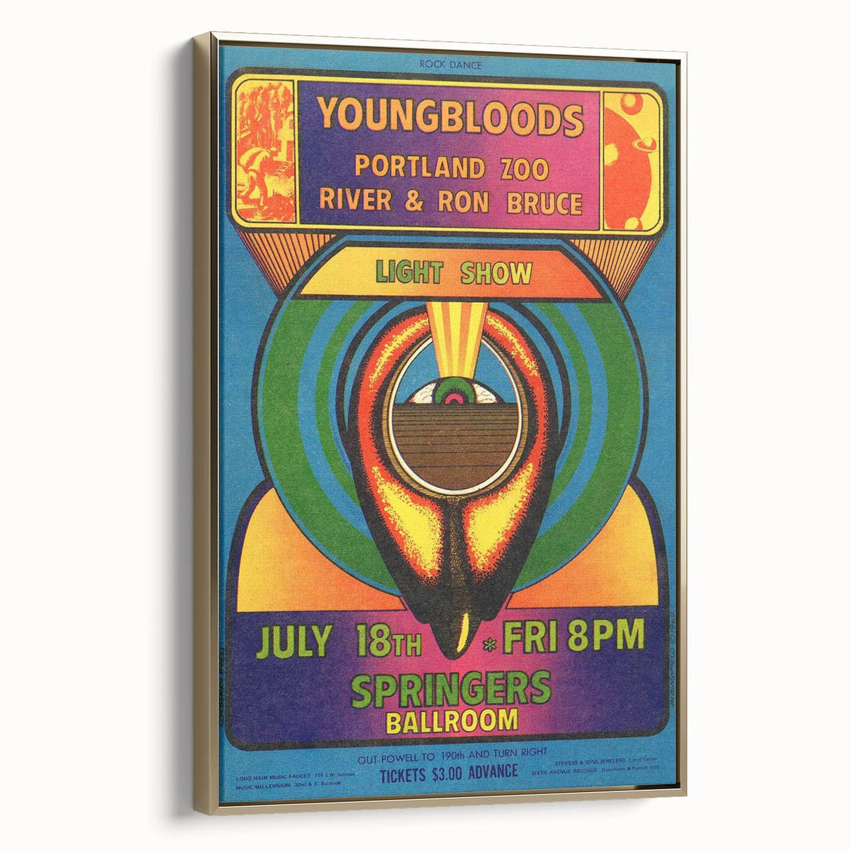 The Youngbloods 1960s Concert Poster - Springer's Ballroom