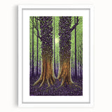 Majestic Forest Glow – Abstract Tree Canvas & Framed Art