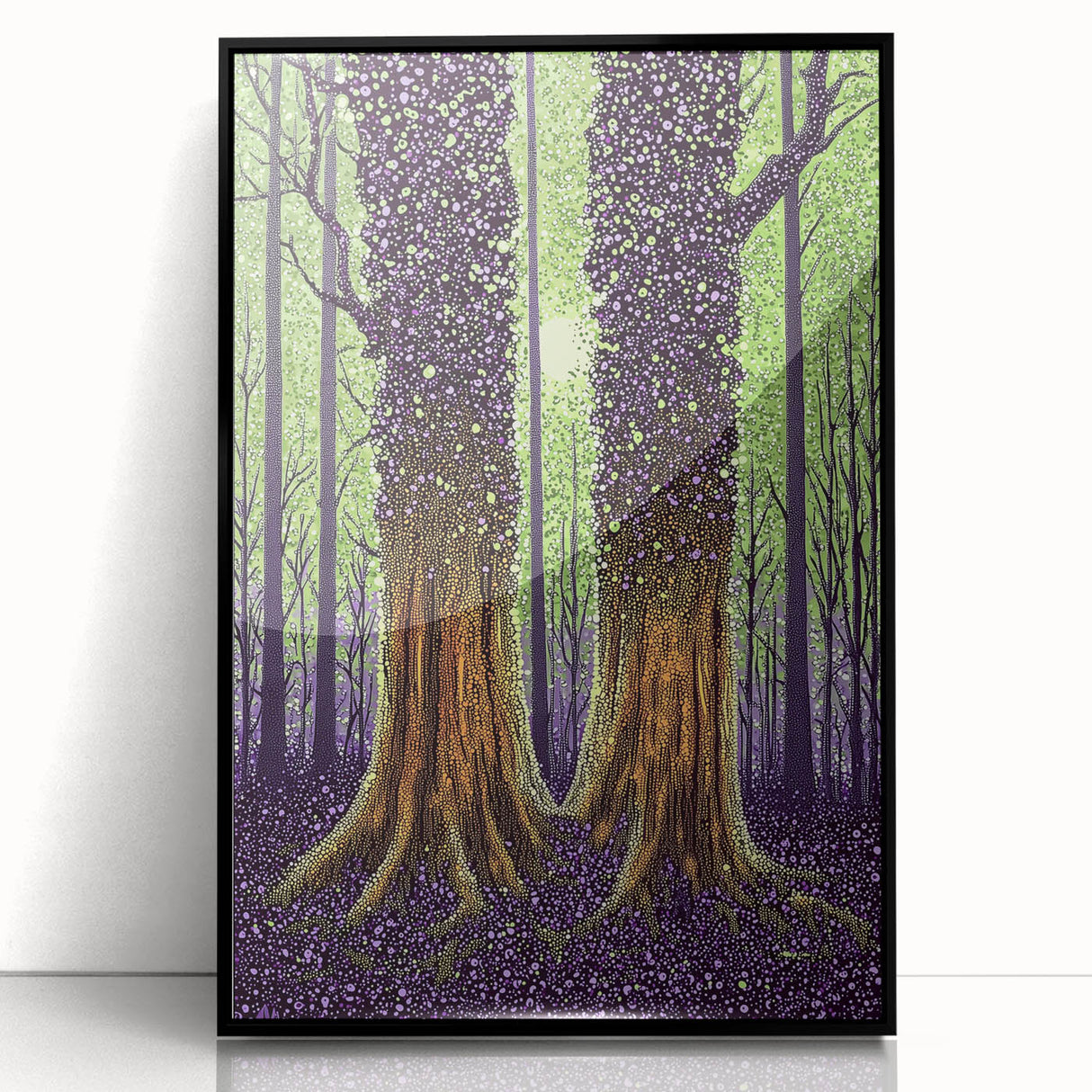 Majestic Forest Glow – Abstract Tree Canvas & Framed Art