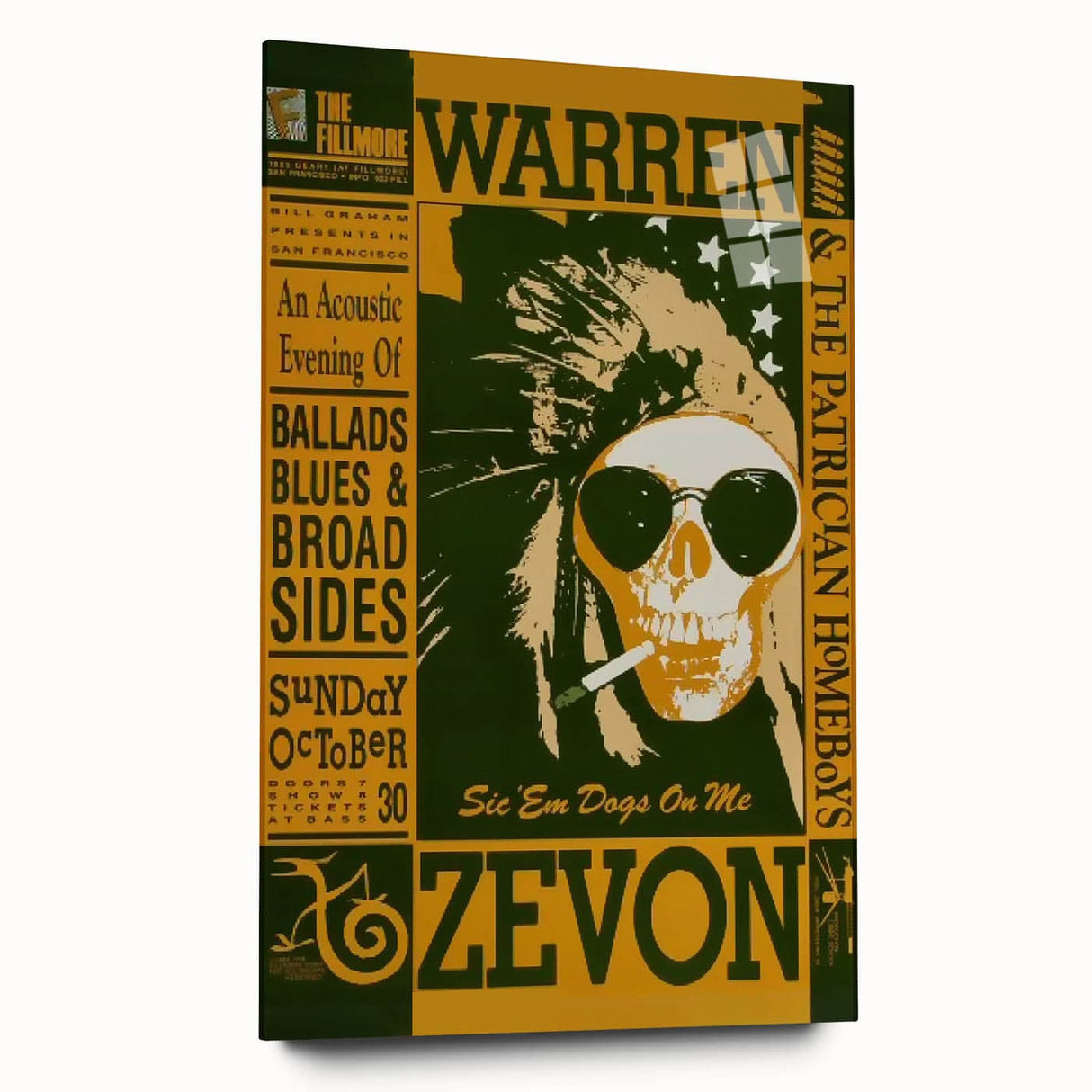 Warren Zevon Acoustic Concert Poster - Ballads Blues & Broadsides