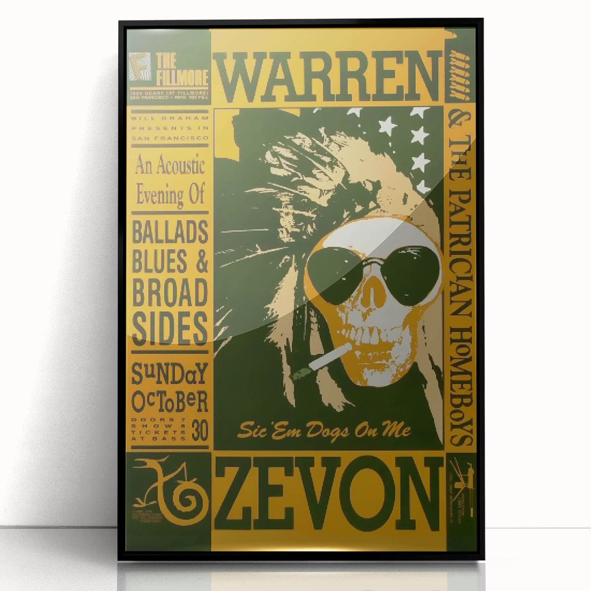 Warren Zevon Acoustic Concert Poster - Ballads Blues & Broadsides