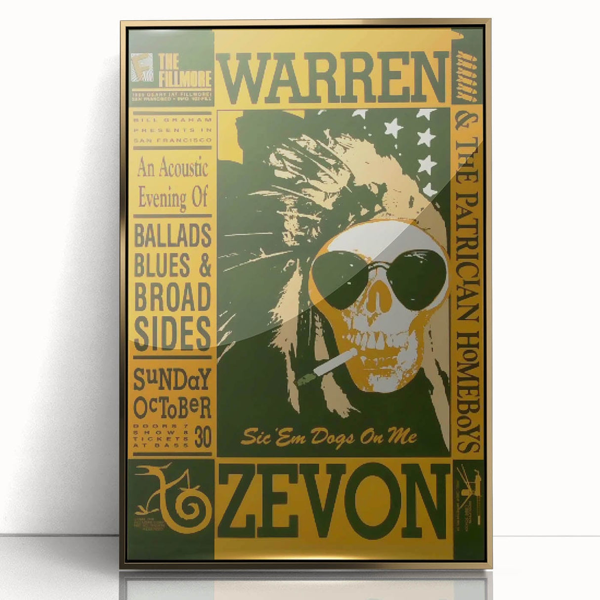 Warren Zevon Acoustic Concert Poster - Ballads Blues & Broadsides