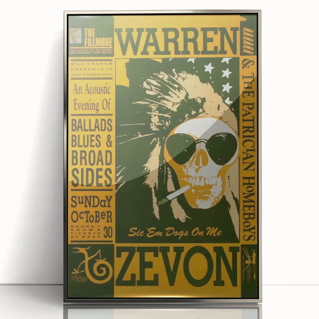 Warren Zevon Acoustic Concert Poster - Ballads Blues & Broadsides