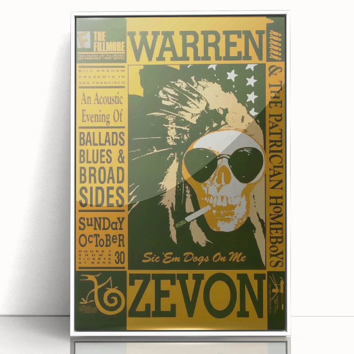Warren Zevon Acoustic Concert Poster - Ballads Blues & Broadsides