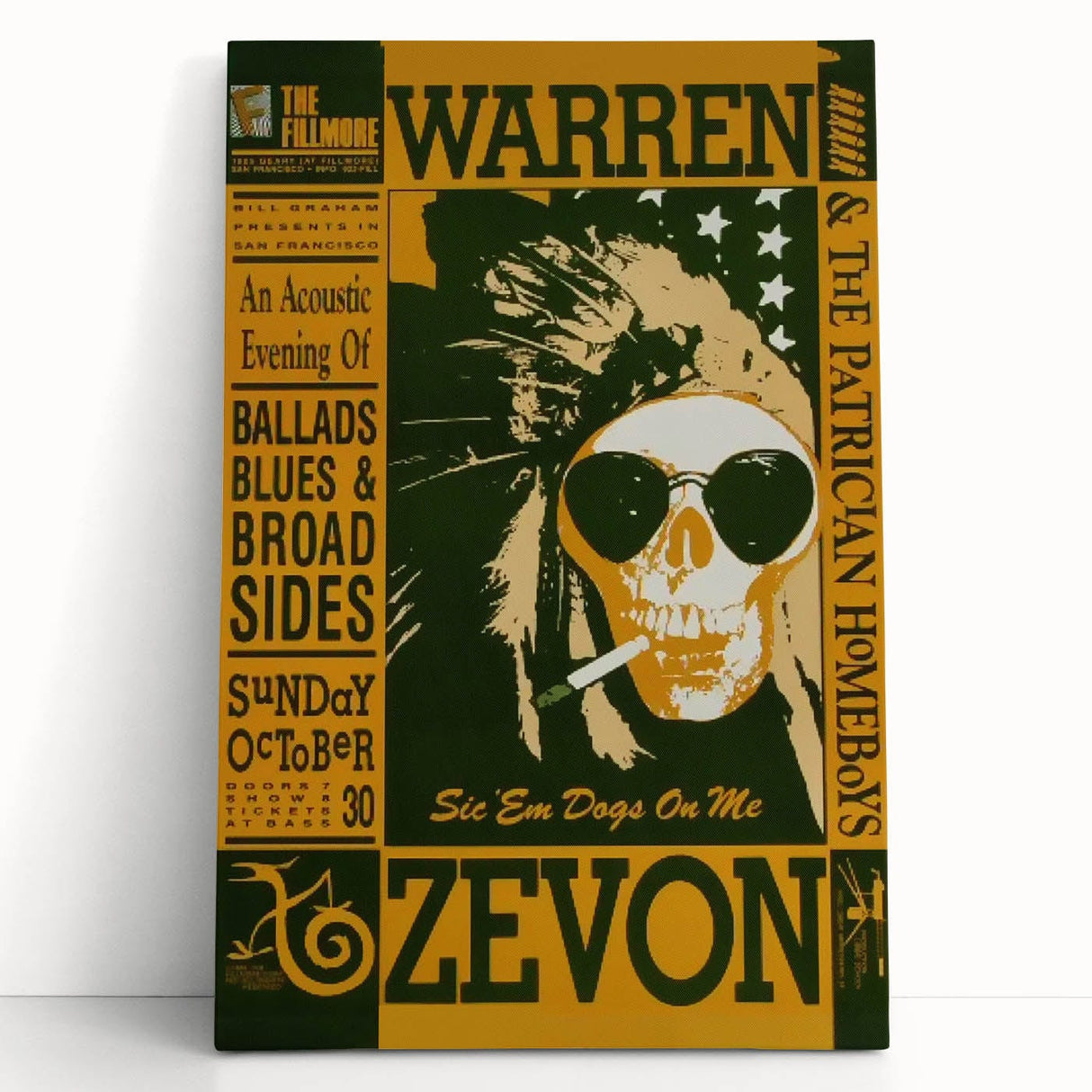Warren Zevon Acoustic Concert Poster - Ballads Blues & Broadsides