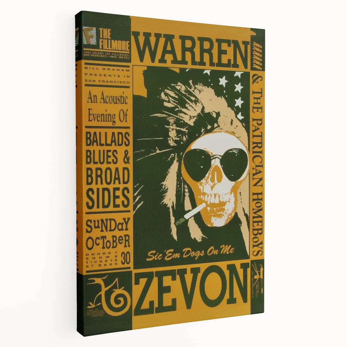 Warren Zevon Acoustic Concert Poster - Ballads Blues & Broadsides