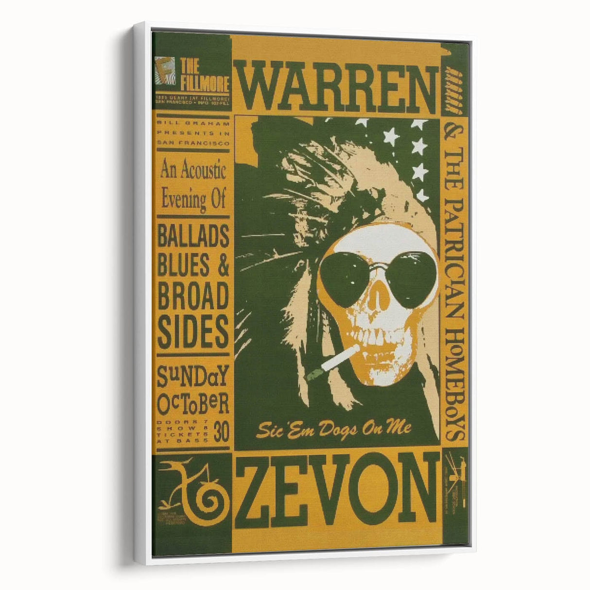 Warren Zevon Acoustic Concert Poster - Ballads Blues & Broadsides