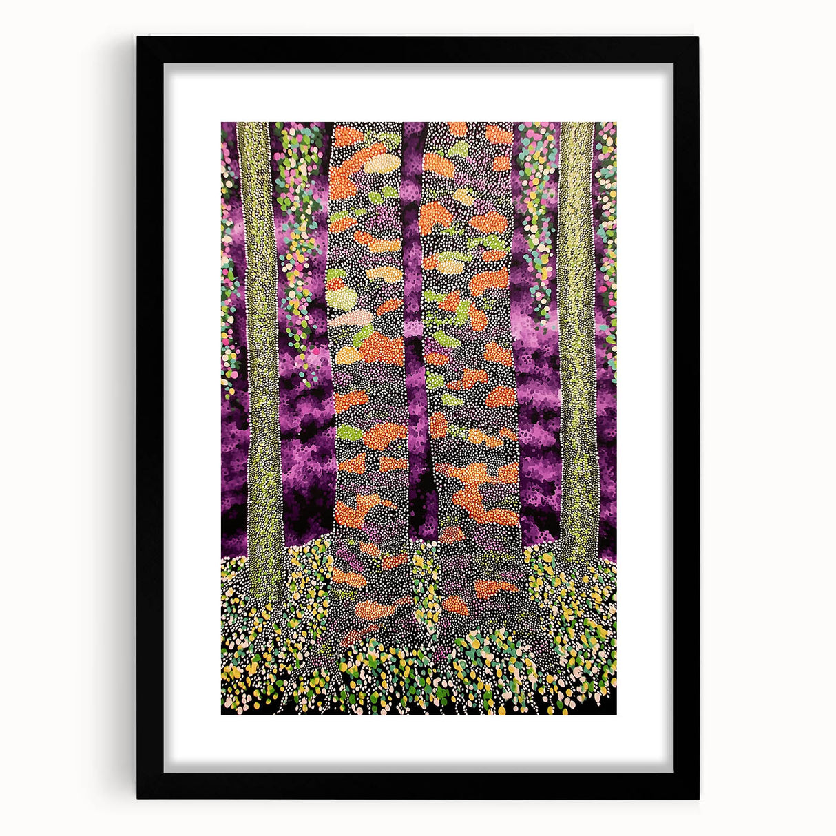 Vibrant Forest Essence – Abstract Tree Canvas & Framed Art
