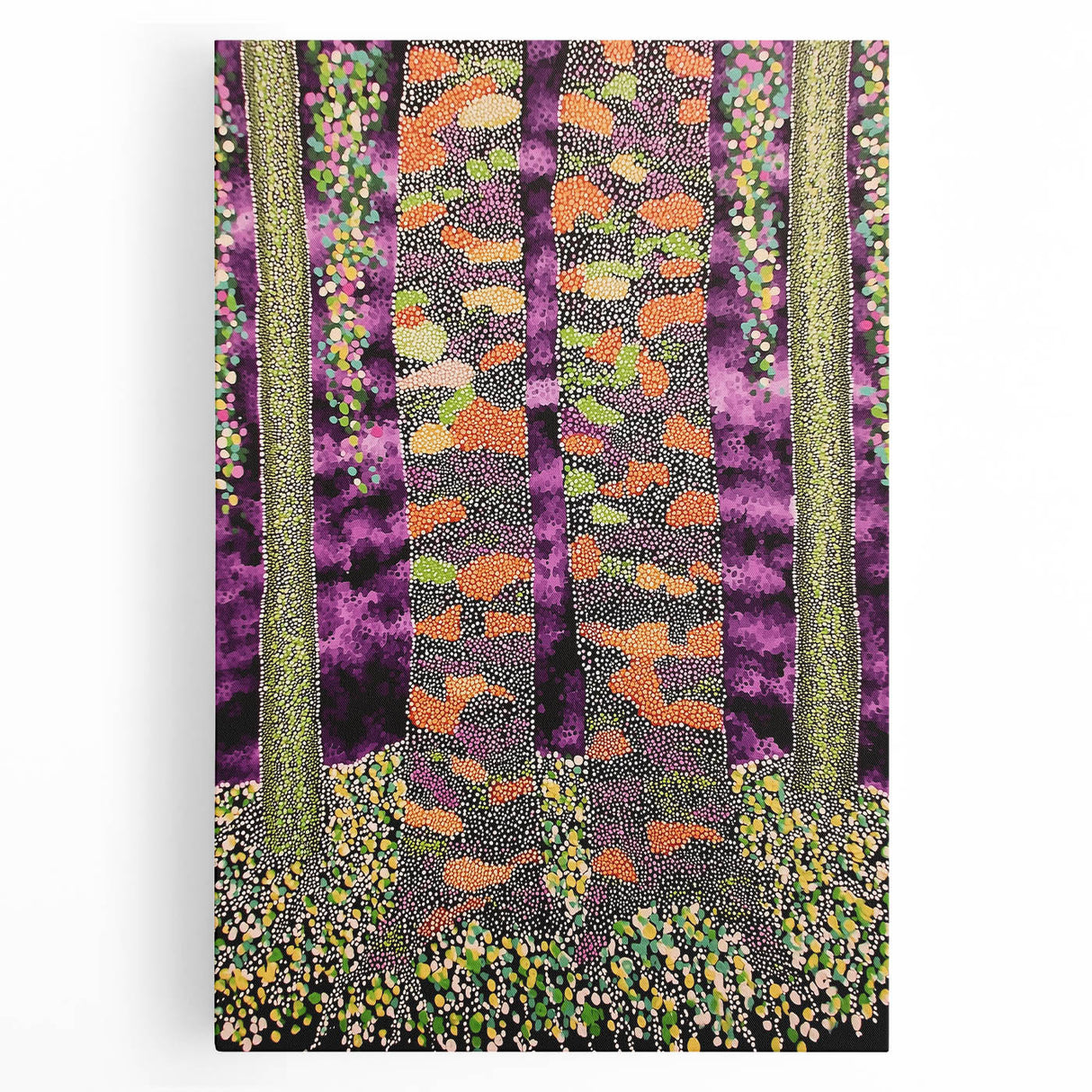 Vibrant Forest Essence – Abstract Tree Canvas & Framed Art