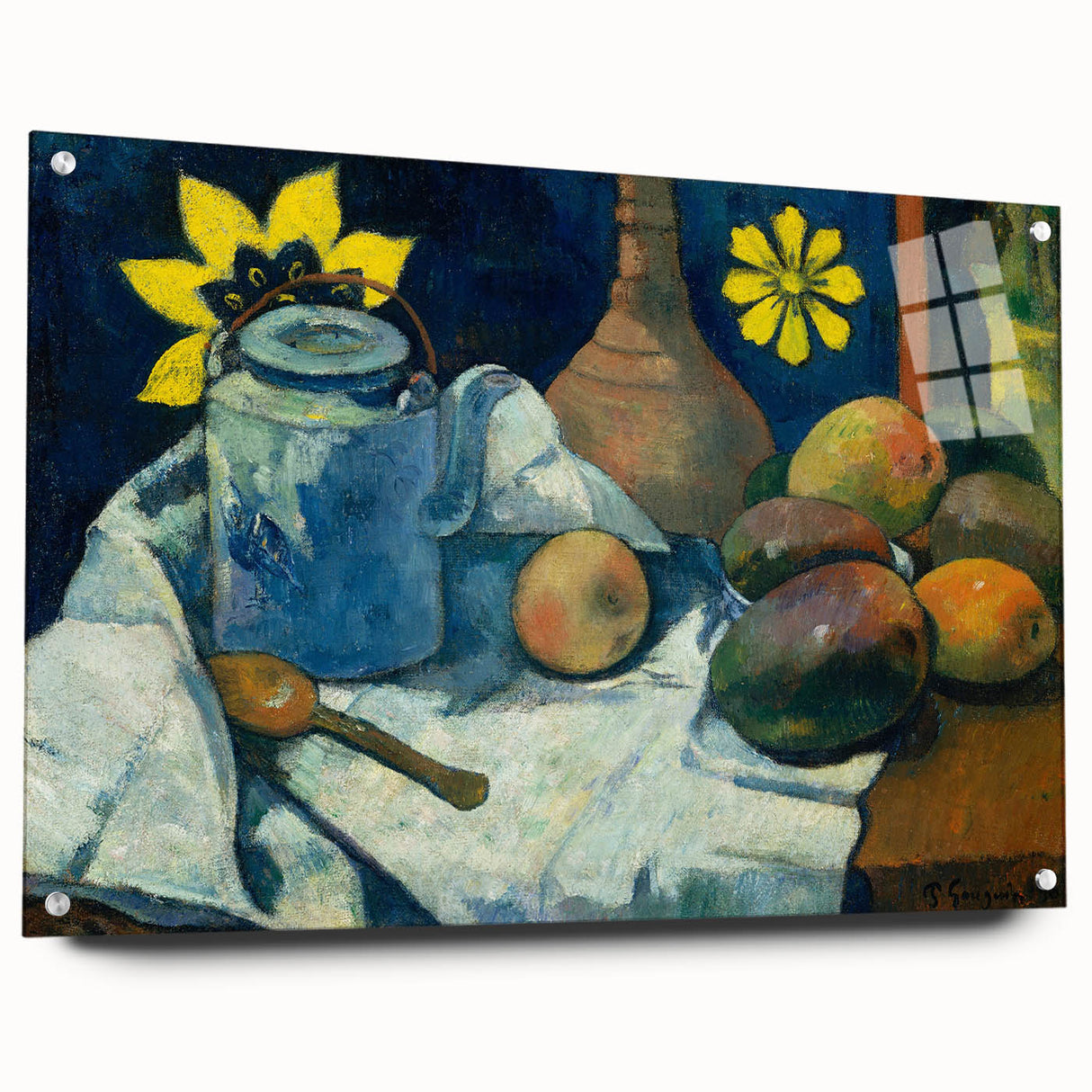 Impressionist Still Life - Teapot and Fruit Wall Art Print