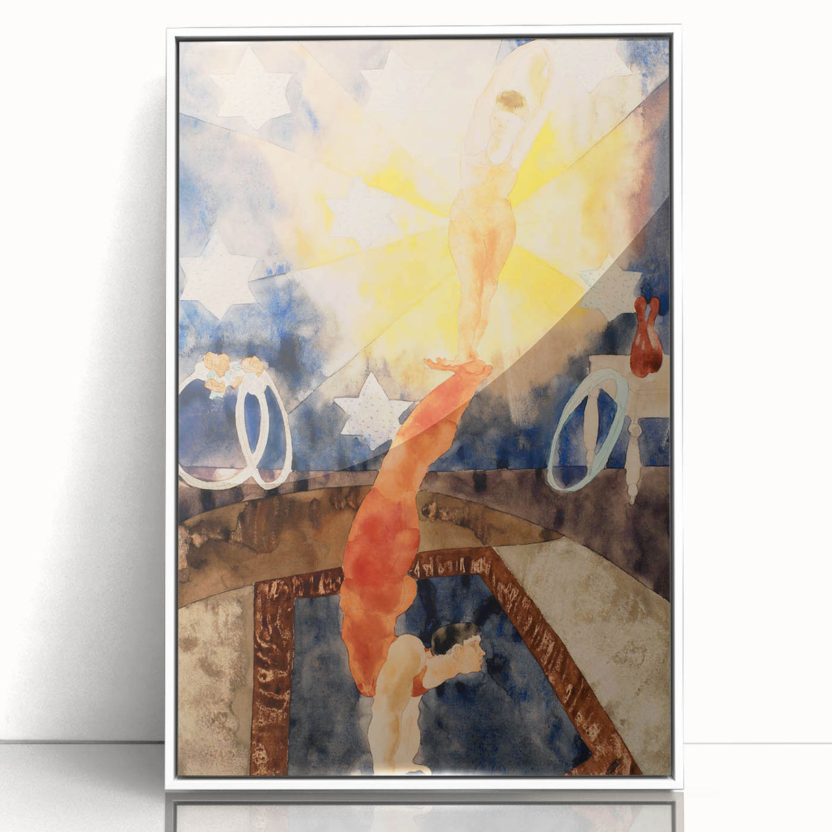 Two Acrobats in Red Tights - Abstract Modern Art for Wall Decor