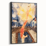 Two Acrobats in Red Tights - Abstract Modern Art for Wall Decor