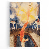 Two Acrobats in Red Tights - Abstract Modern Art for Wall Decor