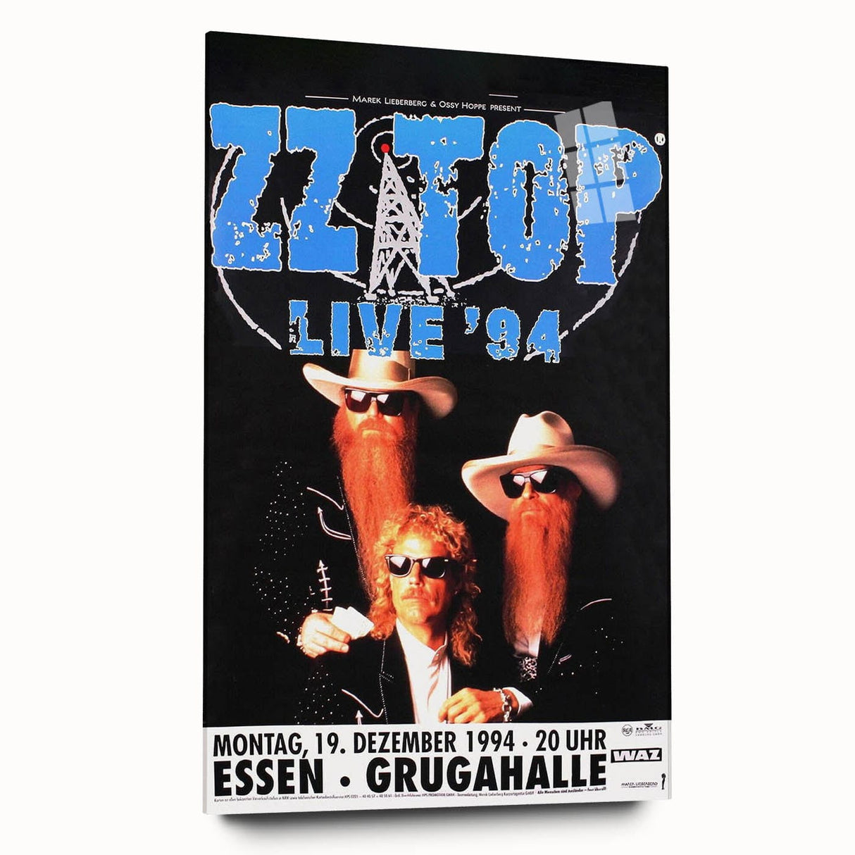 ZZ Top Live '94 Concert Poster - Grugahalle Essen
