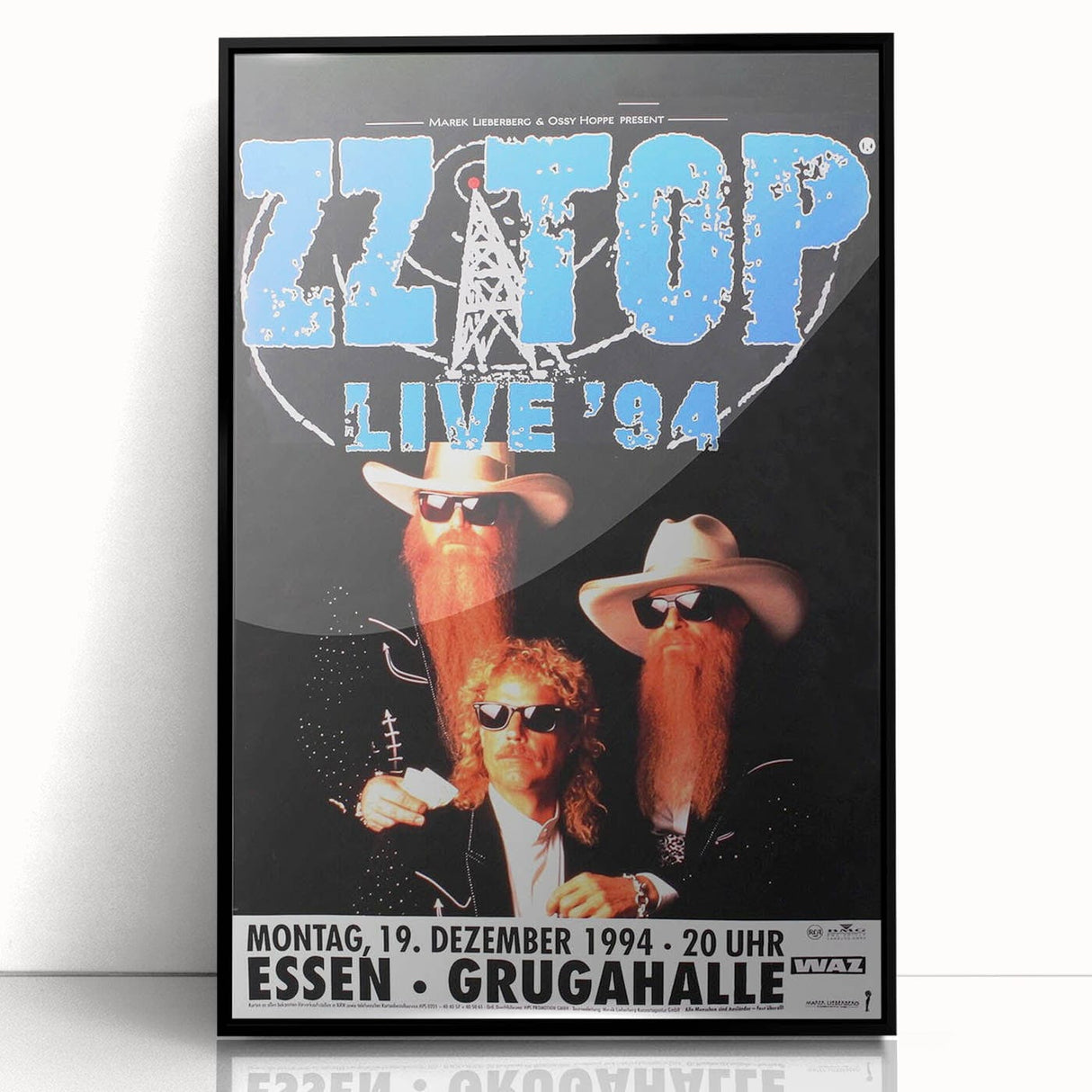 ZZ Top Live '94 Concert Poster - Grugahalle Essen