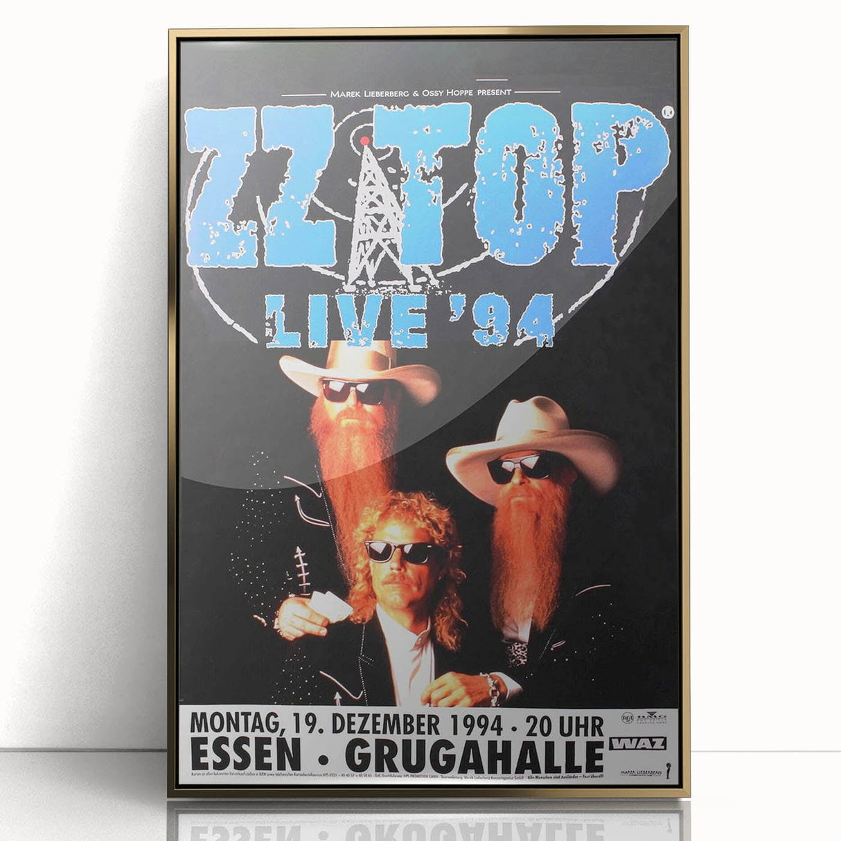ZZ Top Live '94 Concert Poster - Grugahalle Essen
