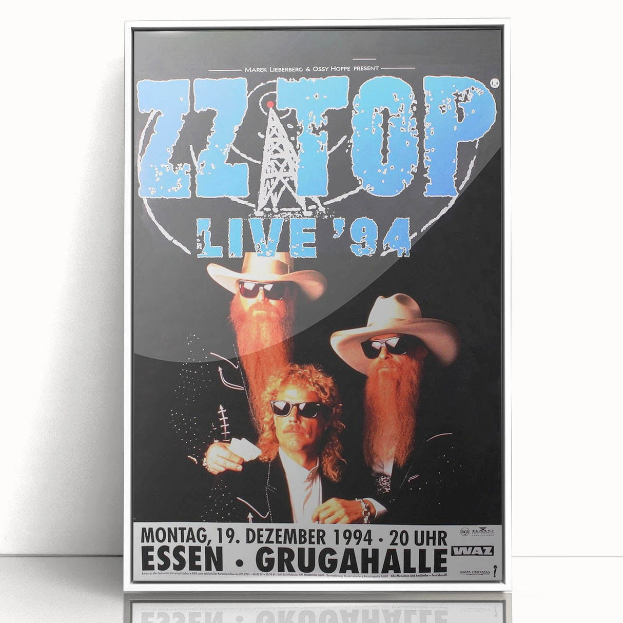 ZZ Top Live '94 Concert Poster - Grugahalle Essen