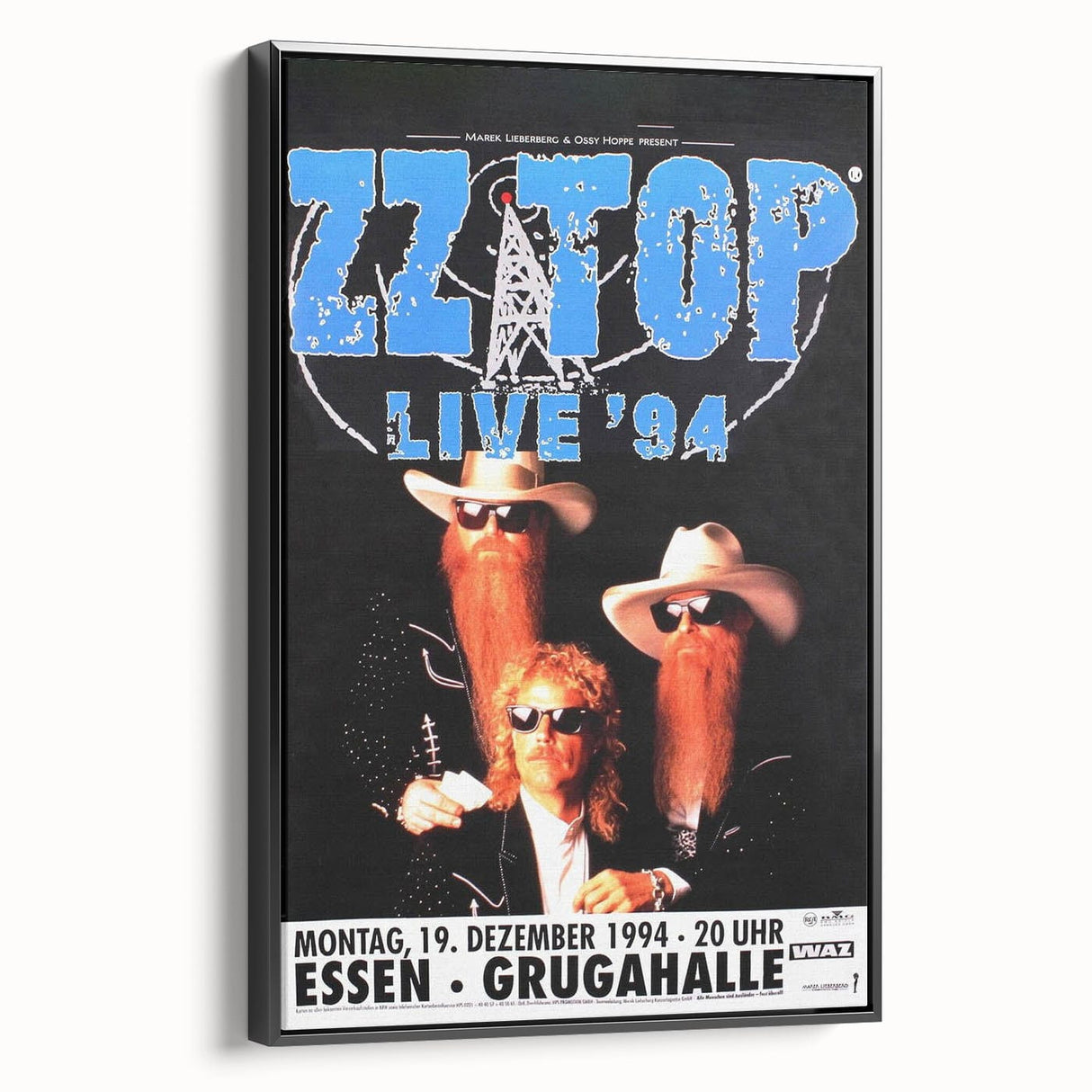 ZZ Top Live '94 Concert Poster - Grugahalle Essen